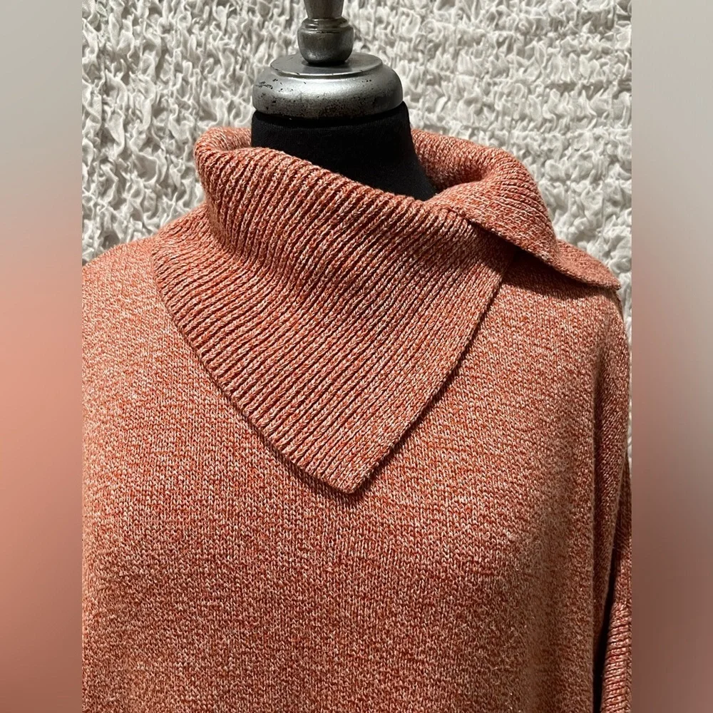 CABI FOLD-OVER COWLNECK, PINK FLEX, DOLMAN SLEEVE, WOMEN SIZE M